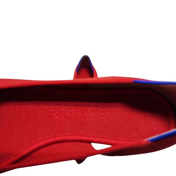 Rothys Bright Red Pointed Toe Womens Flats Size 5.5 - Picture 11 of 13
